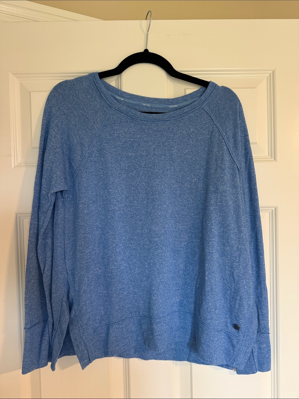 Calvin Klein Performance Heathered Light Blue Crewneck Sweater